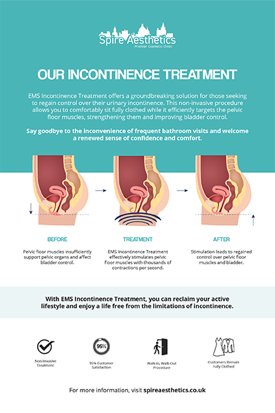 image to show how EMS treatment works for female urinary incontinence Bridge End