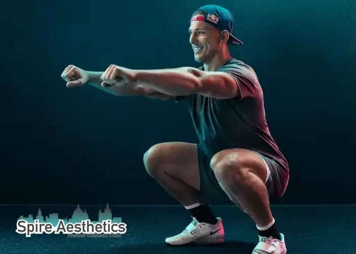 Image of man build leg muscle Bridge End through exercise