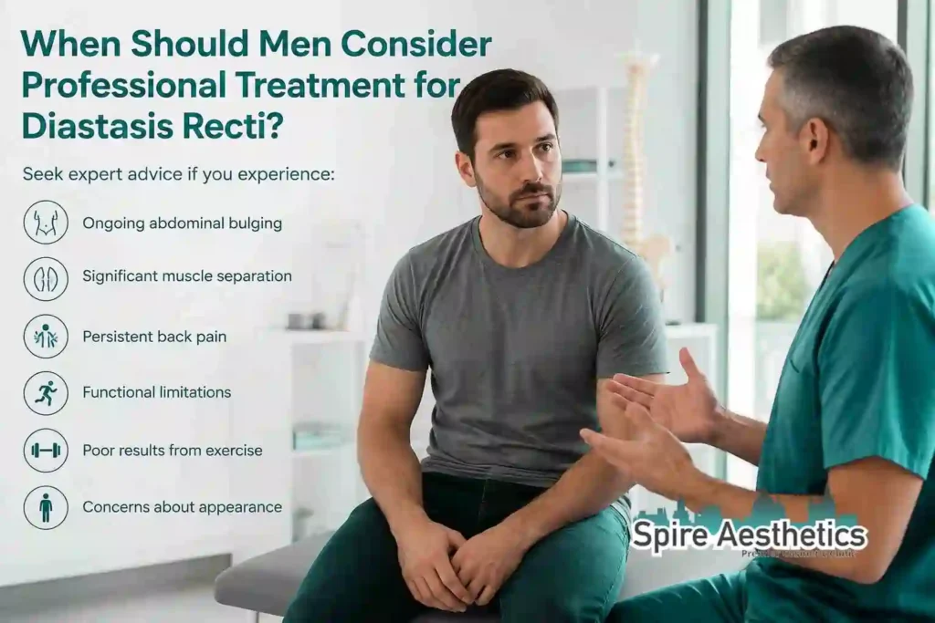 When Should Men Consider Professional Treatment for Diastasis Recti Bridge End?